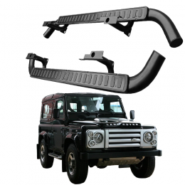 LR008379B - Бічні підніжки (пороги) для Land Rover Defender 90 Black з алюмінієвою накладкою у чорному стилі