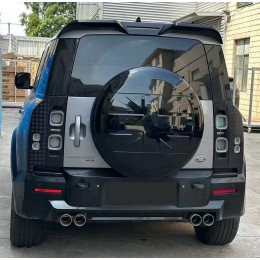 DA2893 - Накладка чохол на заднє (запасне) колесо Land Rover Defender  L366 2020+, глянцево-чорна кришка для запаски Дефендер 110