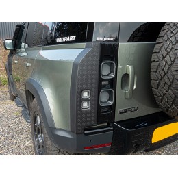 DA2976 - Chequer Plate Style Trim Kit for the Rear Lights on Land Rover Defender 2020 Onwards - By Britpart - Comes as a Pair