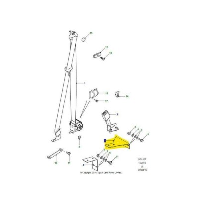 EWQ500090 - Land Rover Defender 90 2.4 TDCI Кронштейн ременя безпеки лівий