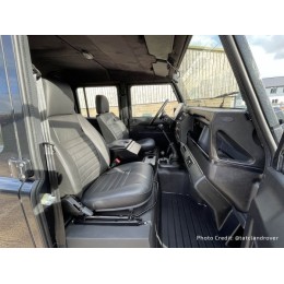 EXT338-BLH - Пара передніх сидінь з підігрівом для Land Rover Defender - чорна шкіра з чорною строчкою - В НАЯВНОСТІ ДЛЯ МИТТЄВОЇ ВІДПРАВКИ