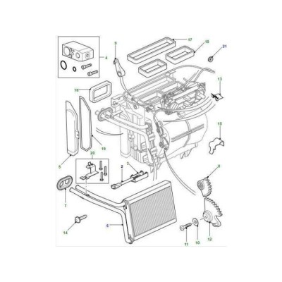LR031515 - Блок обігрівача для Land Rover Defender - Puma 2007-2016 - Правий керм - Підходить для автомобілів без кондиціонера - Оригінальний Land Rover