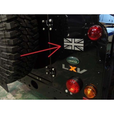 LR051776 - Оригінальна наклейка Land Rover Union Jack - Для значка Defender Tailgate - Як встановлено на Defender LXV 65th Special Edition