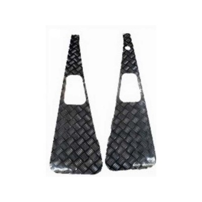 LR50B-3LHD - Захисні пластини Wing Top Checker Plate Protectors для Land Rover Defender - Для автомобілів з отвором для лівої антенни - 3 мм чорного кольору
