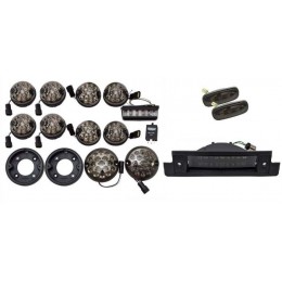 LRC1390 | Defender LED Smoked Lamp Kit in Genuine Land Rover Style - Front and Rear Lights Including Side Repeaters and High Level Stop Lamp LRC1390 | Defender LED Smoked Lamp Kit in Genuine Land Rover Style - Front and Rear Lights Including Side Repeaters and High Level Stop Lamp