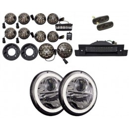 LRC1392 | Defender LED Smoked Lamp Kit for Left Hand Drive - Wipac LED Headlamps, Front and Rear Lights Including Side Repeaters and High Level Stop Lamp