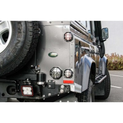 NASGQ-H6-VAPB - Комплект захисних ламп типу Q для Land Rover Defender від Nakatanenga - Комплект задніх ламп із 6 лампами - нержавіюча сталь із порошковим покриттям