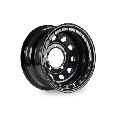 S16516532BLKIMMOD - 16" x 8" Tuff Torque Imitation Beadlock  -  Black -  5/165 ET -32 CB 125 (silver bolts)