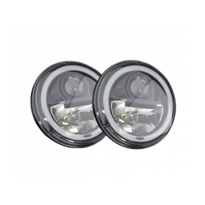 S7099LED - Світлодіодна фара Wipac Defender з чорним кільцем Halo - пара лівих рулів - Для всіх Defender, Series і Range Rover Classic S7099LED - Світлодіодна фара Wipac Defender з чорним кільцем Halo - пара лівих рулів - Для всіх Defender, Series і Range Rover Classic