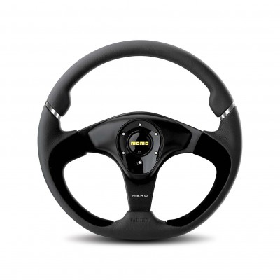 VNERO3500NE - 14-дюймове кермо Defender Momo Nero з чорним глянцем, шкірою та стилем Suade VNERO3500NE - 14-дюймове кермо Defender Momo Nero з чорним глянцем, шкірою та стилем Suade